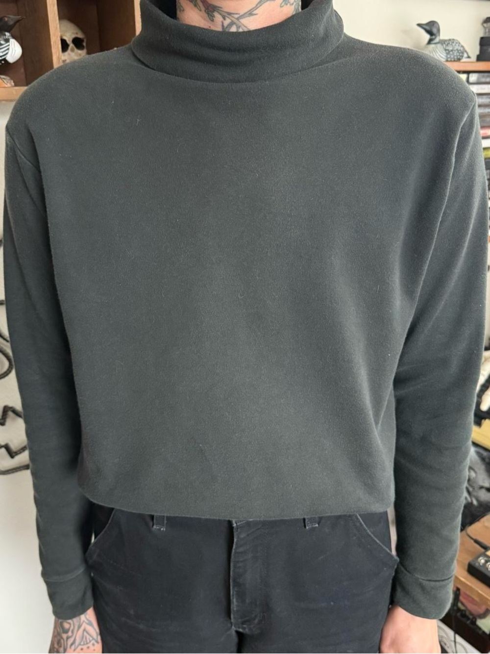 Vintage 80s 90s Black Turtleneck ~ Size Medium